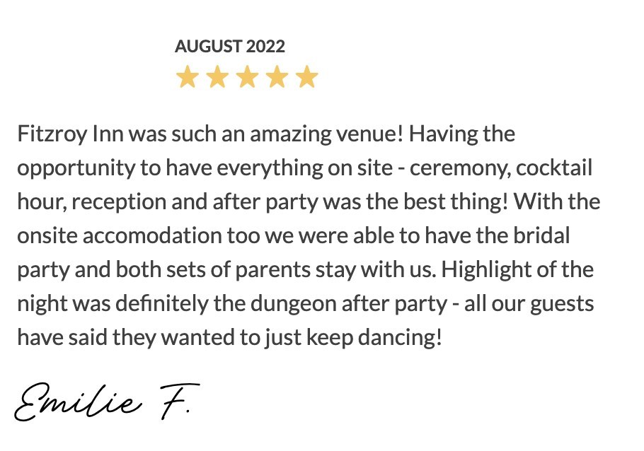 Five-star Easy Weddings review from Emilie F.